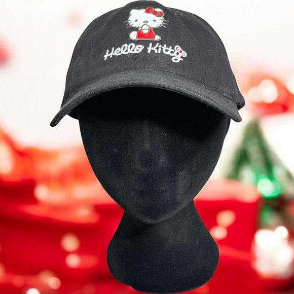 Black Embroidered Hello Kitty Tennis Kitty Hat - Picture 1 of 7